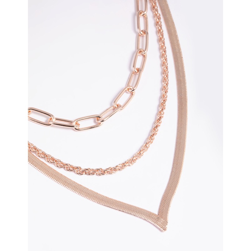Rose Gold Chain Layered Necklace