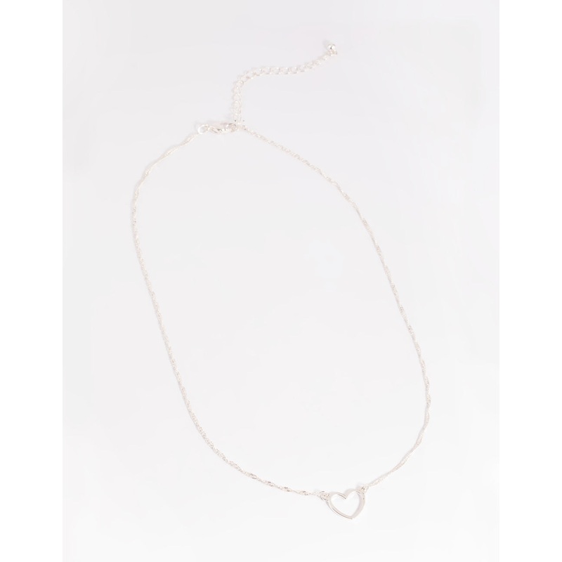 Silver Open Heart Necklace