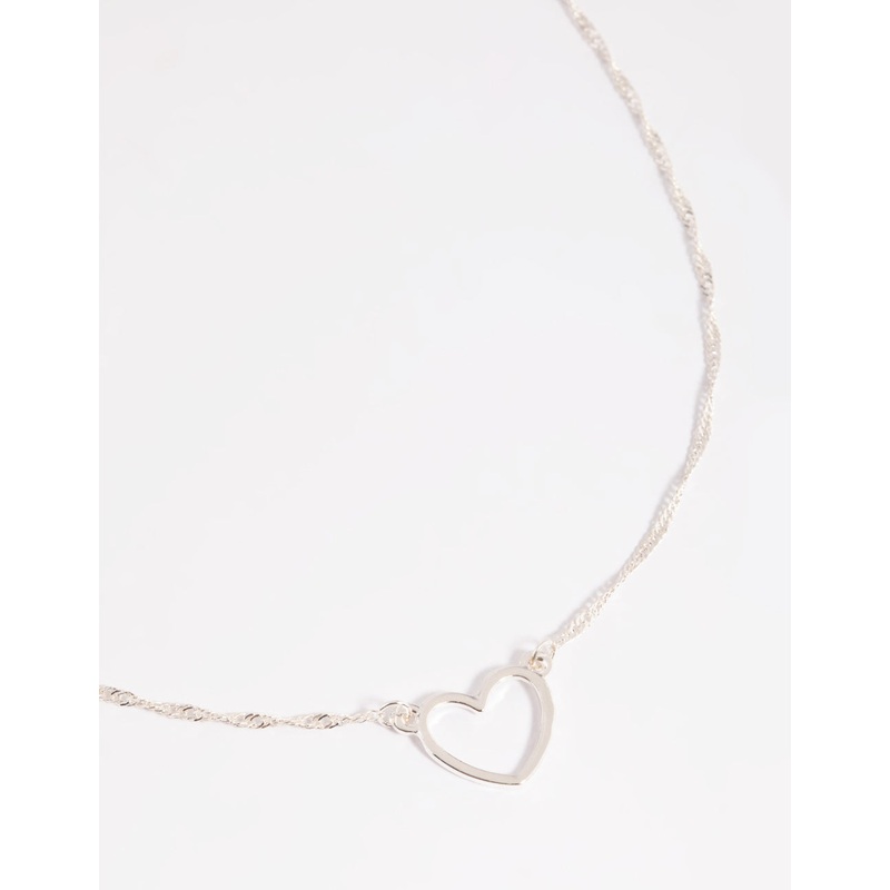 Silver Open Heart Necklace