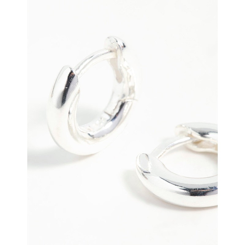 Sterling Silver Mini Chubby Huggie Earrings