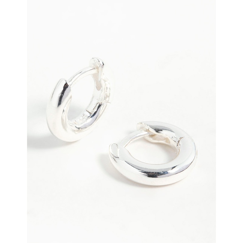Sterling Silver Mini Chubby Huggie Earrings