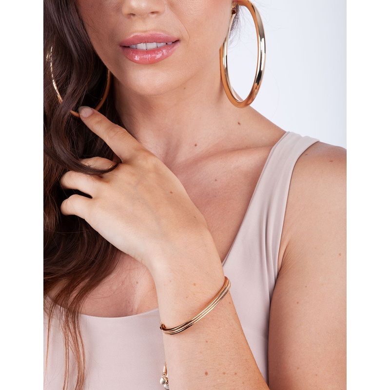 Gold Diamante Rigid Bracelet