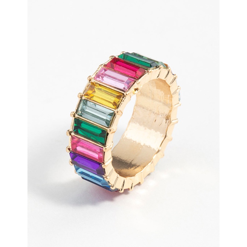 Gold Rainbow Gem Ring|SM|ML