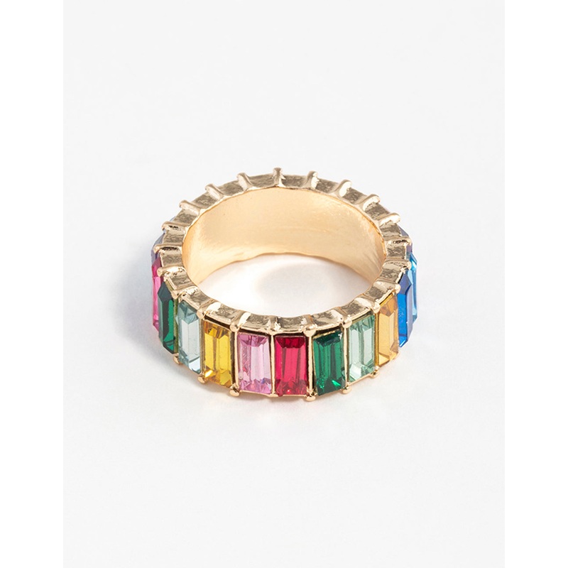 Gold Rainbow Gem Ring|SM|ML