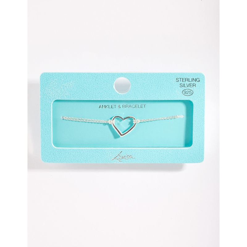 Sterling Silver Open Heart Bracelet