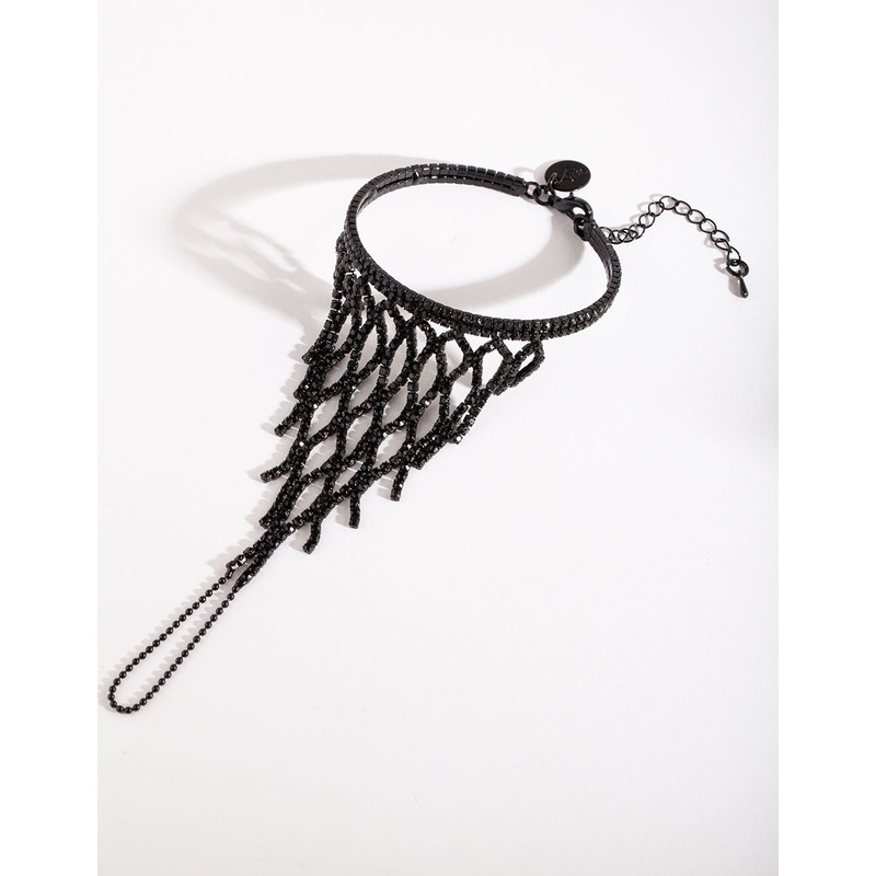 Black Diamante Hand Chain