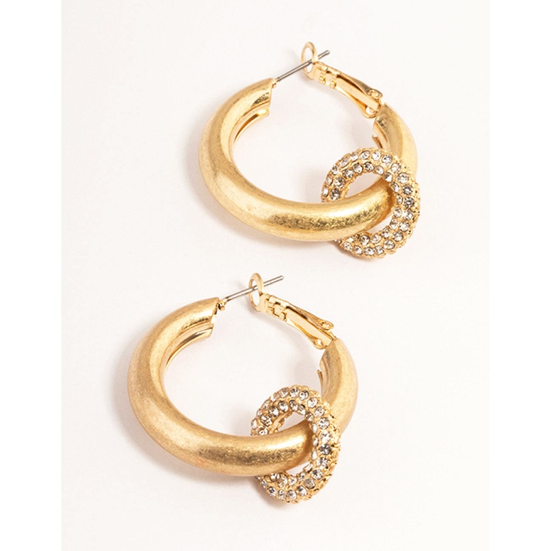 Gold Bling Ring Hoop Earrings