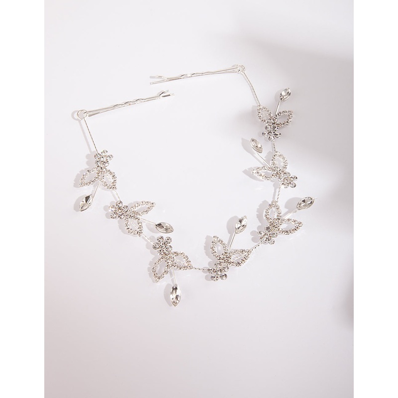 Silver Leaf Crystal Hair Vine