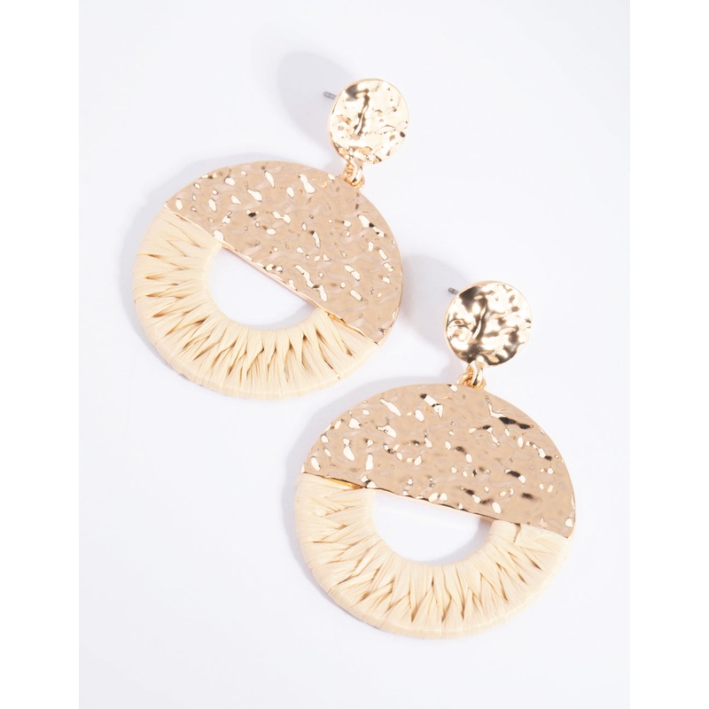 Cream Raffia Drop Earrings