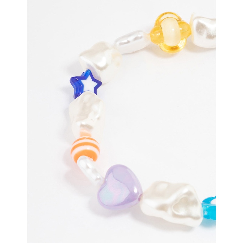 Gold Pearl Multi Charm Bracelet