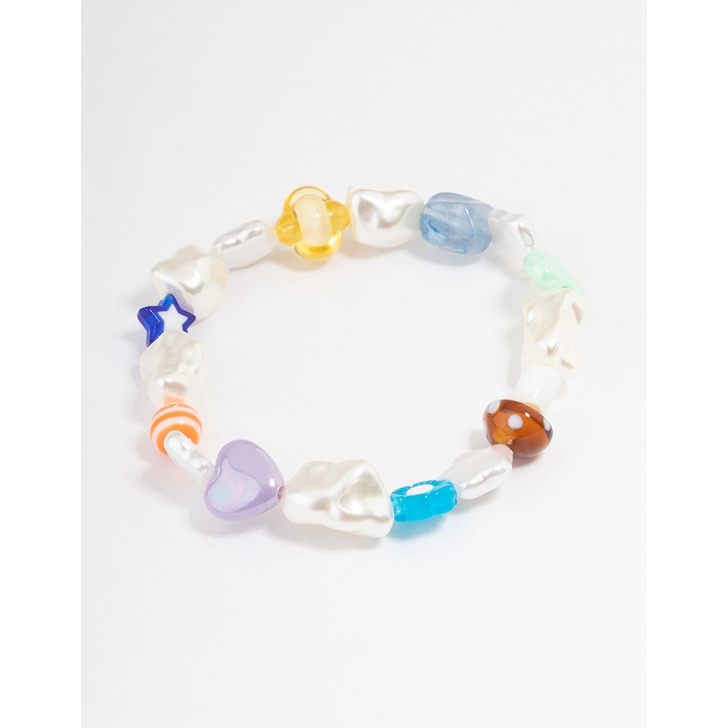 Gold Pearl Multi Charm Bracelet