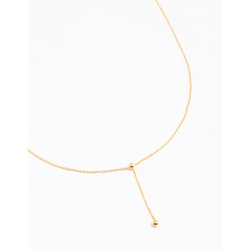 Gold Plated Sterling Silver Lariat Necklace