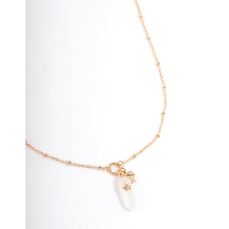 Gold Quartz Shard Necklace