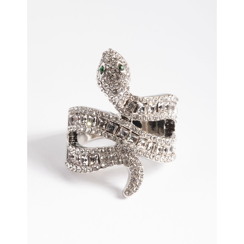 Silver Baguette Snake Ring|SM|ML