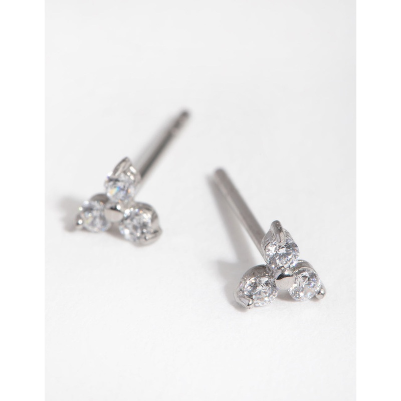 Surgical Steel Cubic Zirconia Cluster Stud Earrings