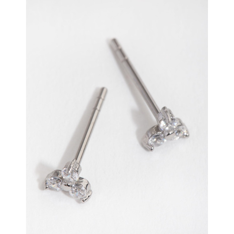 Surgical Steel Cubic Zirconia Cluster Stud Earrings