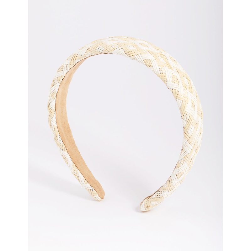 Two Tone Straw Padded Alice Band