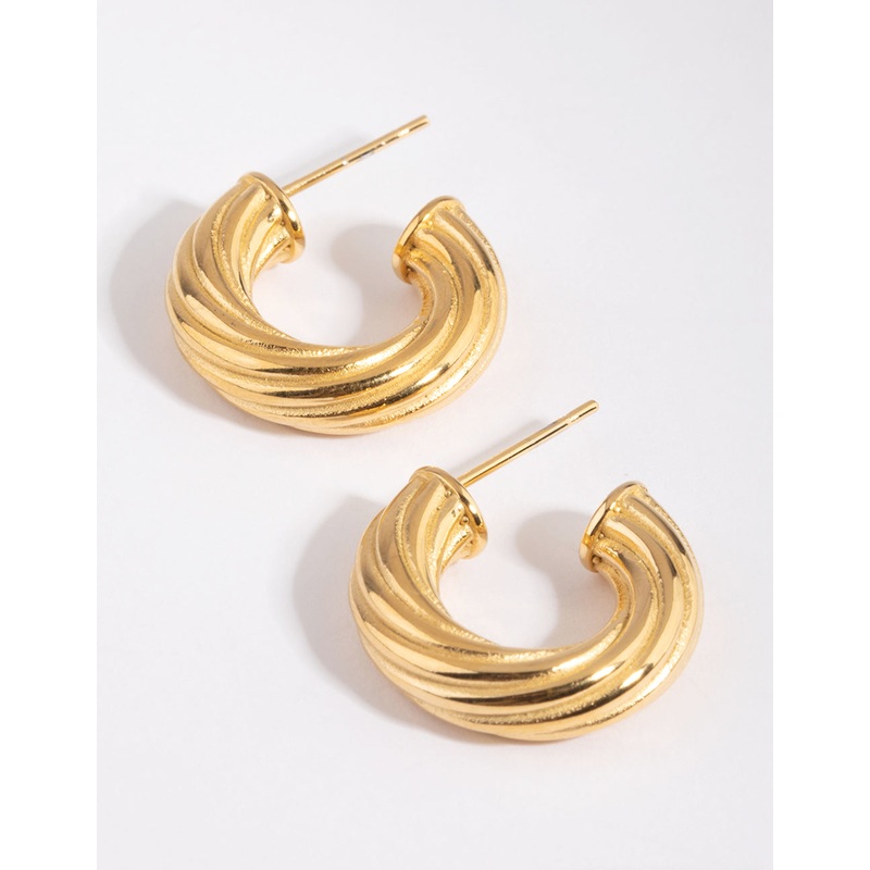Waterproof Gold Plated Stainless Steel Hoop Earrings
