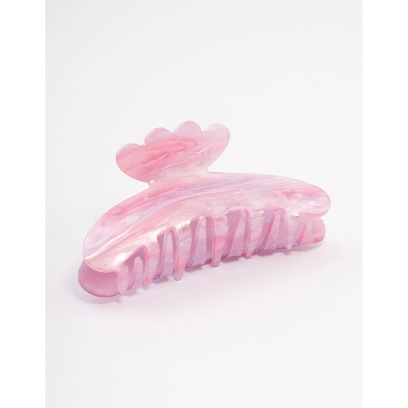 Acrylic Pink Slick Butterfly Hair Claw Clip