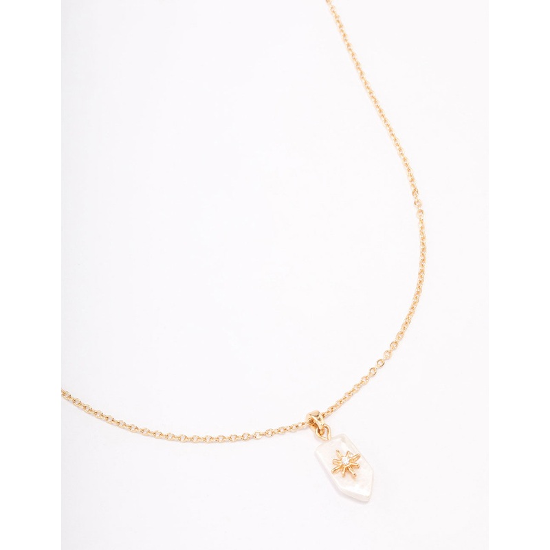 Gold Plated Freshwater Pearl Cubic Zirconia Celestial Necklace