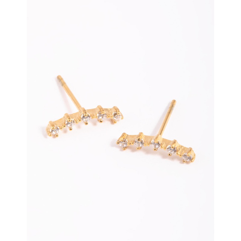 Gold Plated Studs with Cubic Zirconia