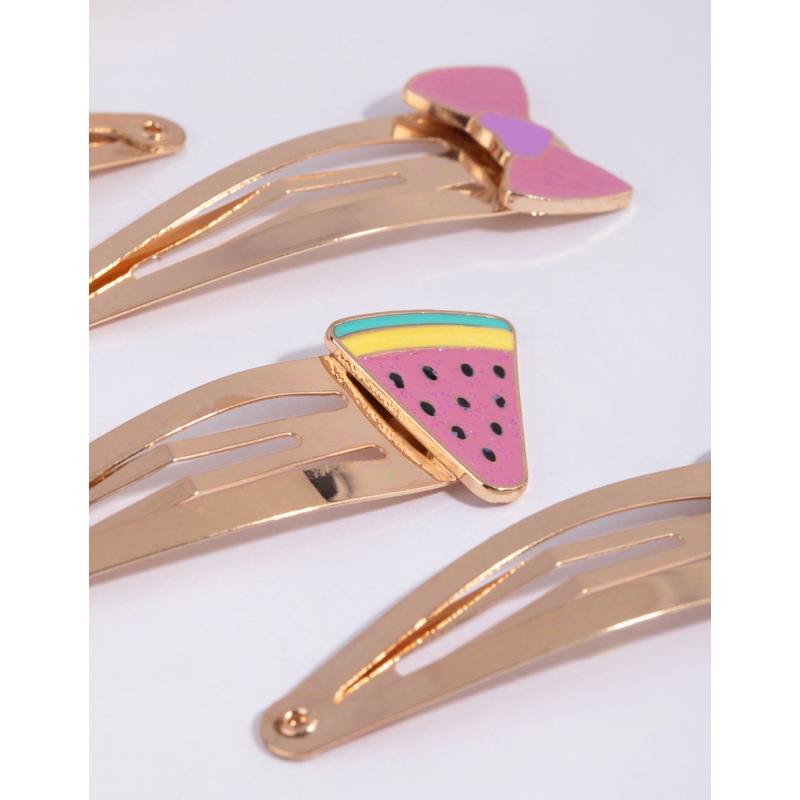 Kids Fun Enamel Snap Clip 6-Pack