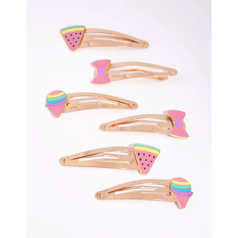 Kids Fun Enamel Snap Clip 6-Pack