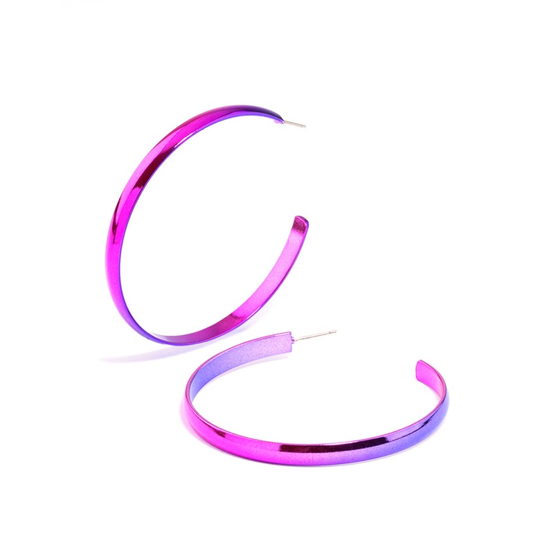 Pink Shiny Smooth 58mm Hoop Earrings
