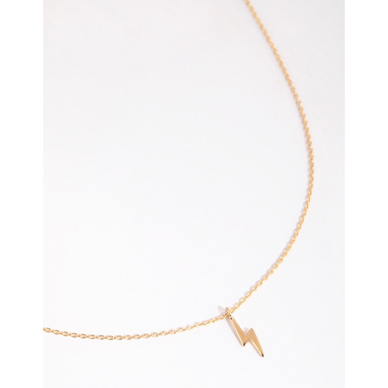 Gold Plated Sterling Silver Lightning Bolt Necklace