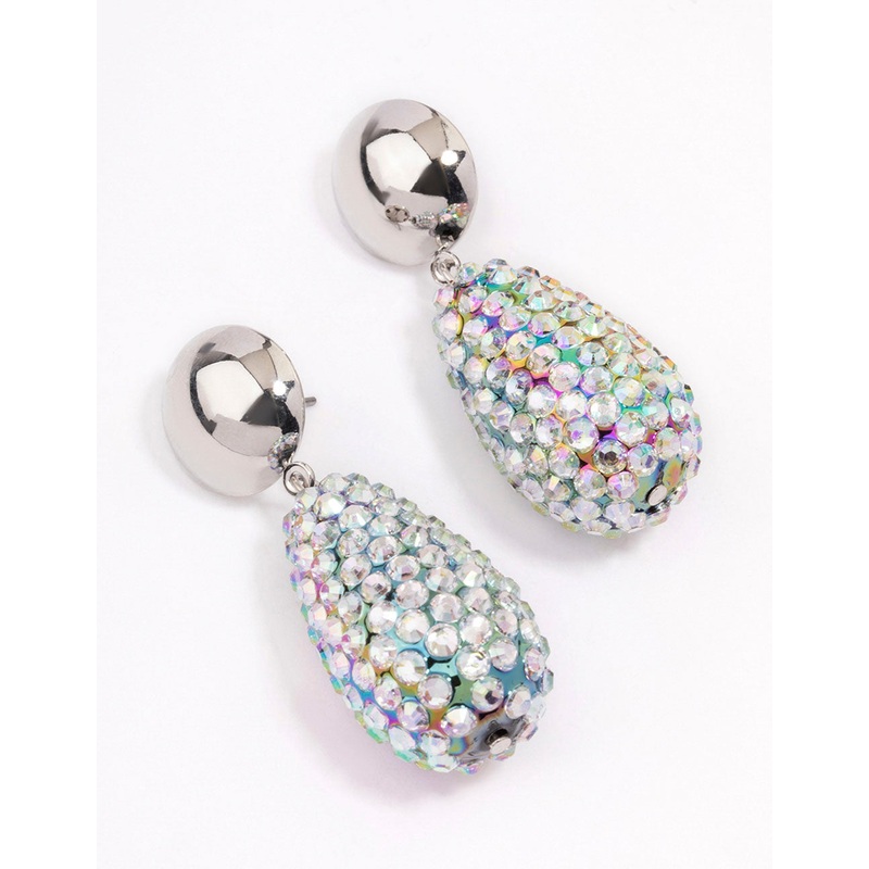 Opal Diamante Drop Earrings