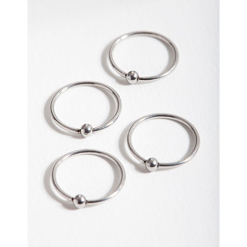 Surgical Steel Ball Nose Ring 4-Pack