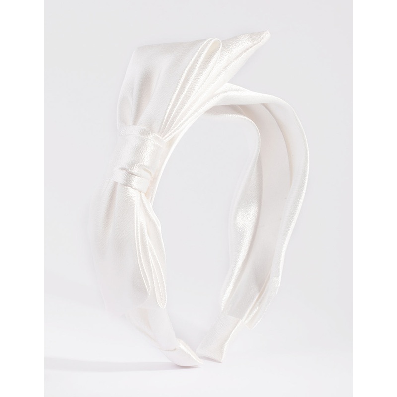 White Floppy Bow Alice Band