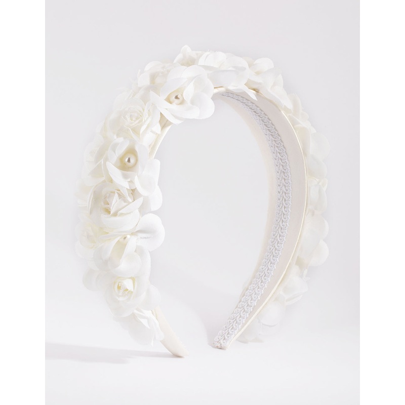 White Flower & Pearl Alice Band