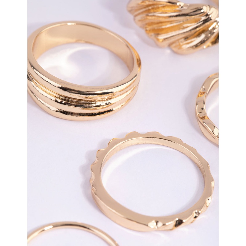 Gold Textured Ring Pack|SM|ML