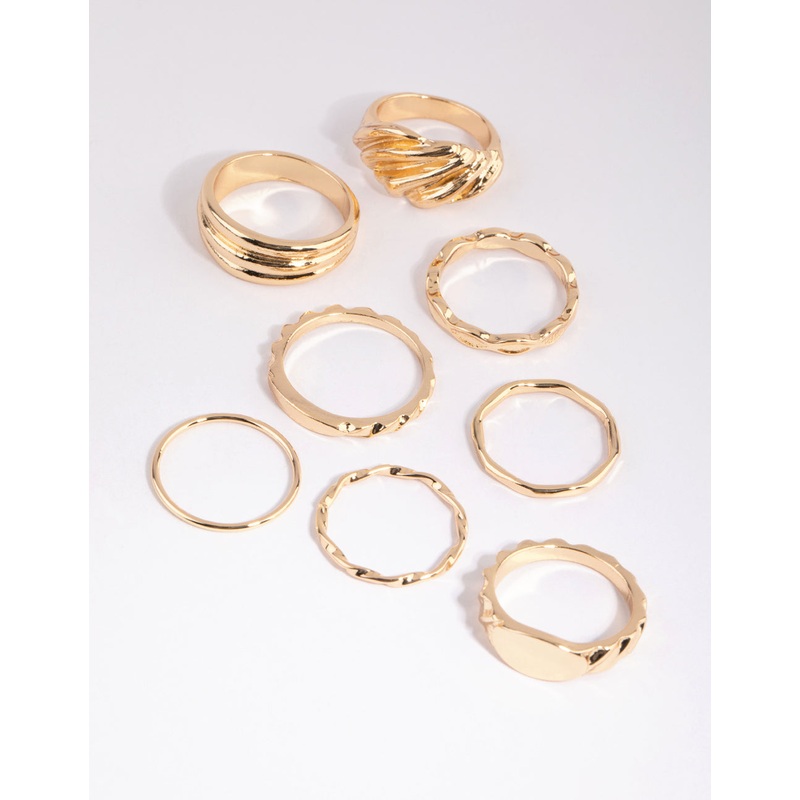 Gold Textured Ring Pack|SM|ML