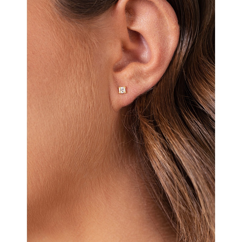 Gold Plated Sterling Silver Princess Stud & Hoop Pack Earring