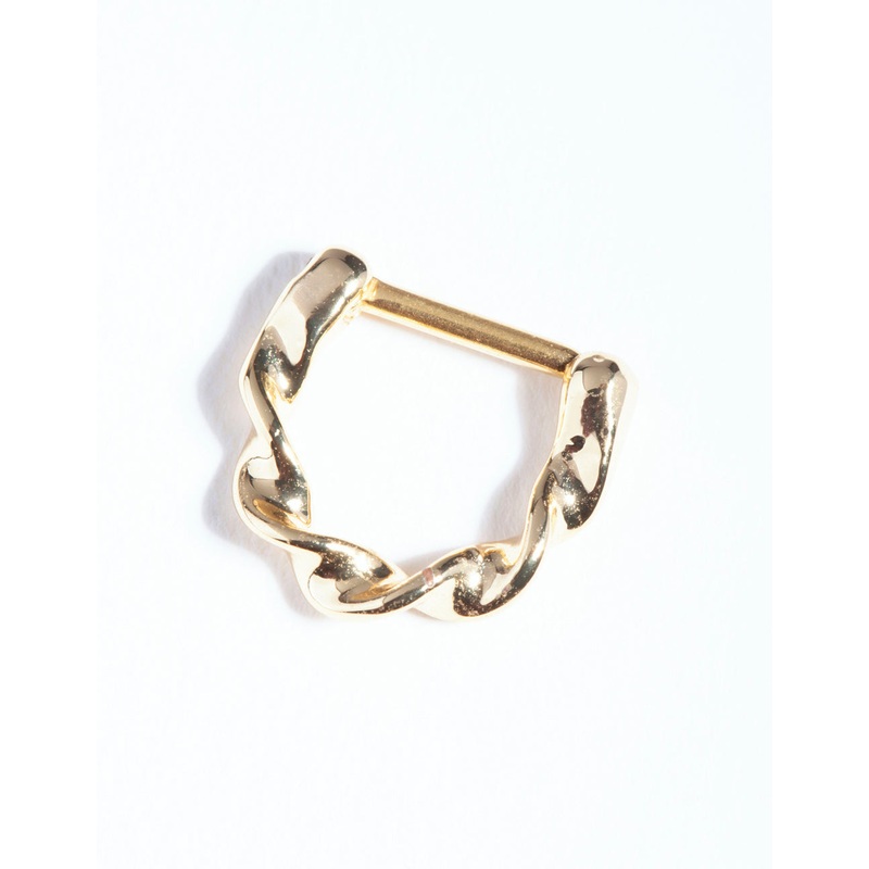 Gold Surgical Steel Twist Septum Ring