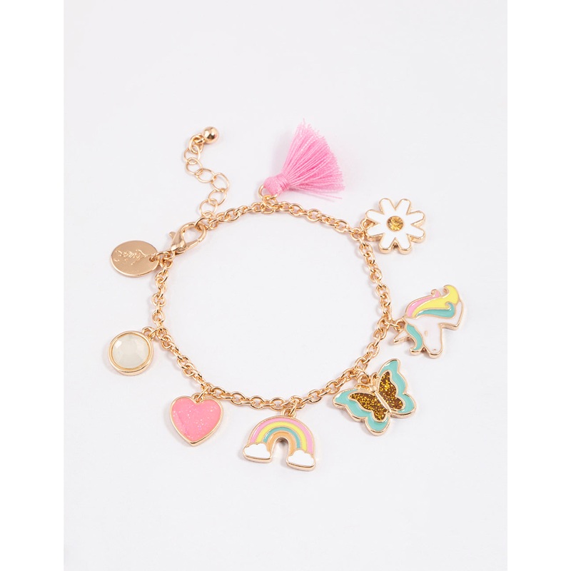 Kids Tassel Unicorn Charm Bracelet