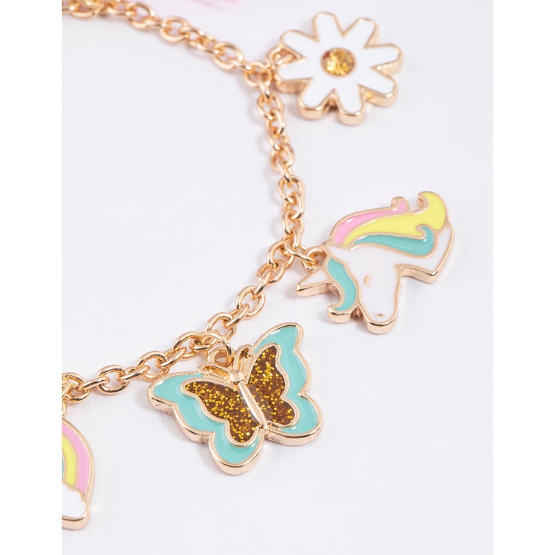 Kids Tassel Unicorn Charm Bracelet
