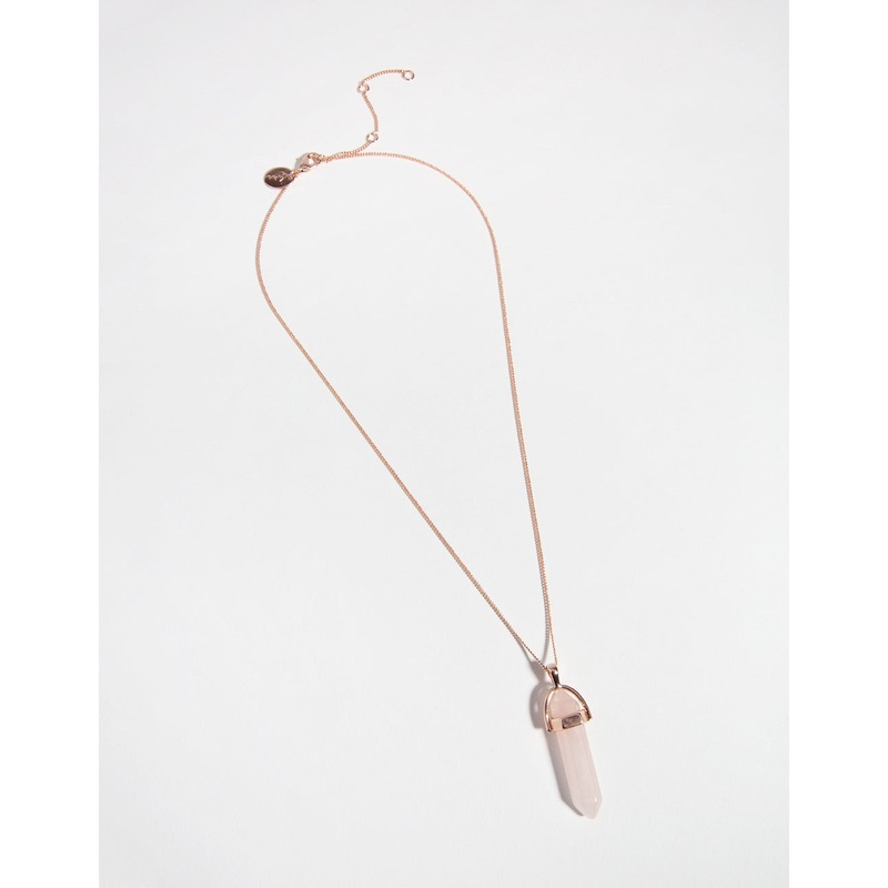 Rose Gold Quartz Shard Necklace