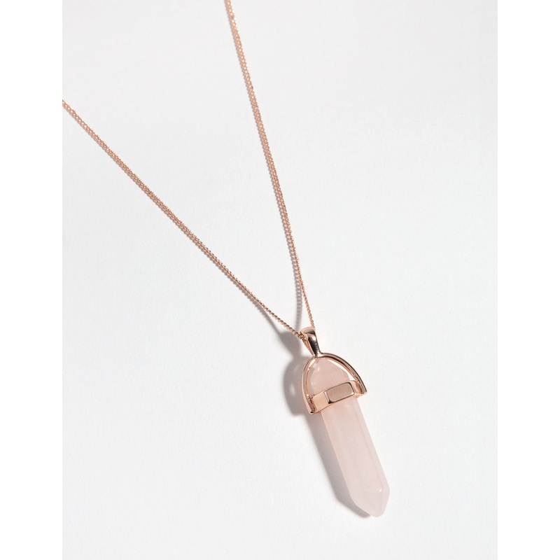 Rose Gold Quartz Shard Necklace
