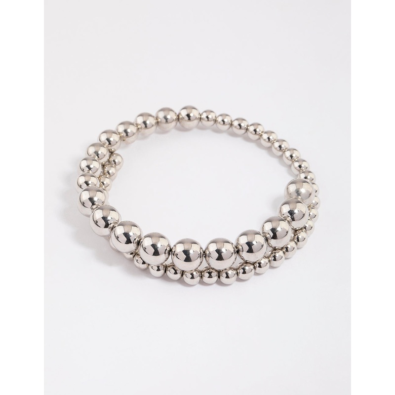 Silver Chunky Beaded Bracelet