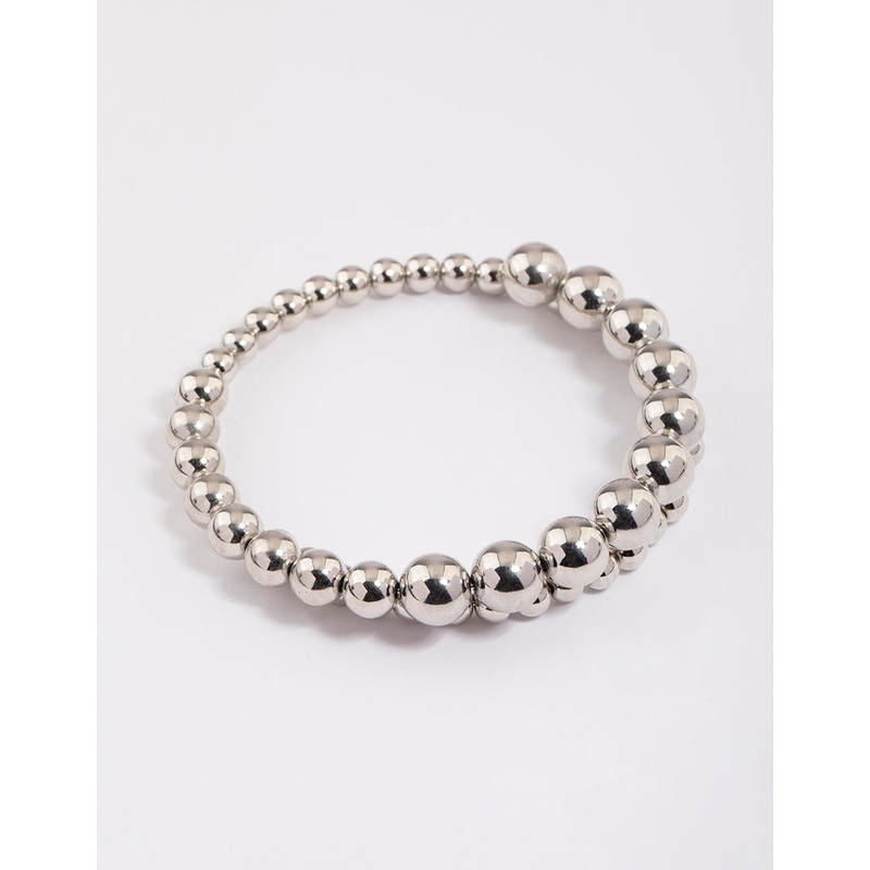 Silver Chunky Beaded Bracelet
