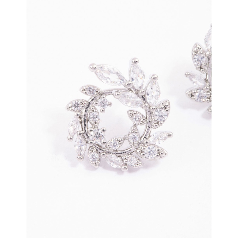 Silver Mini Wreath Stud Earrings