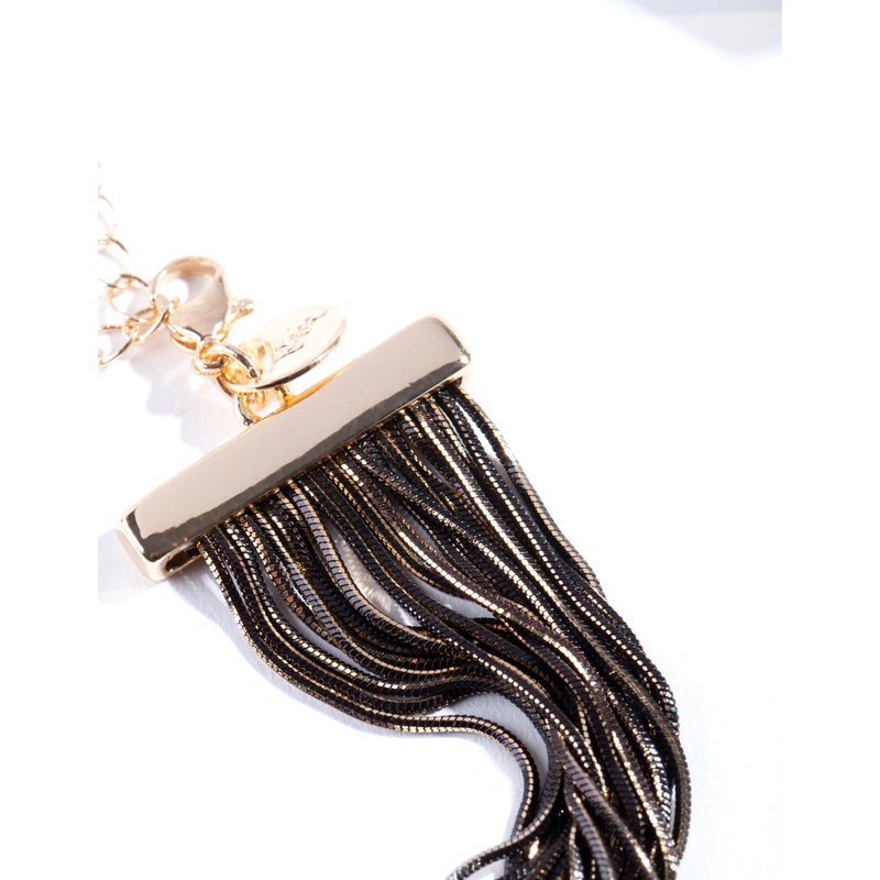 Black & Gold Dia Cut Chain Bracelet