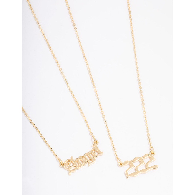 Gold Plated Angel Number ‘222’ Layered Necklace