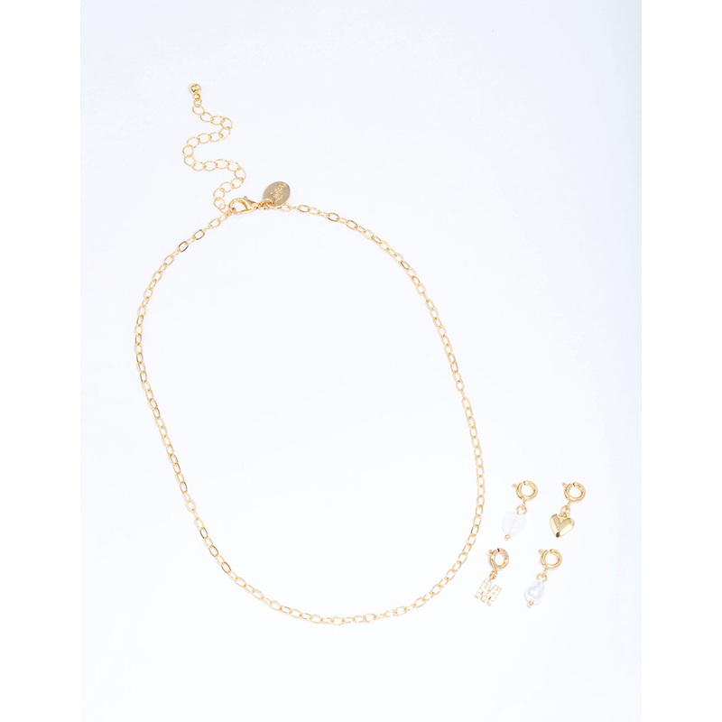 Gold Plated  Letter M Customisable Charm Necklace