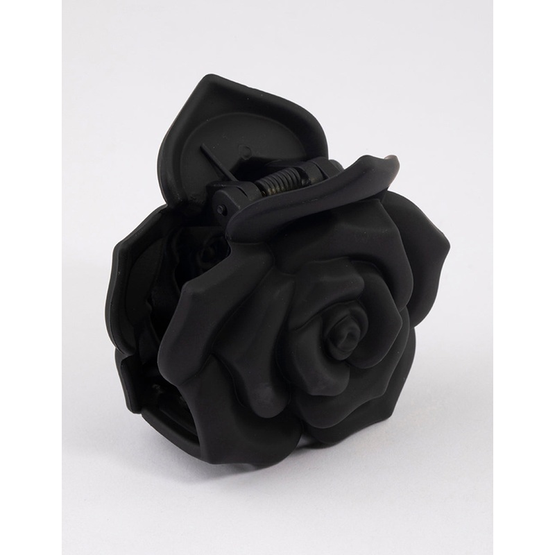 Plastic Romantic Black Rose Claw Clip