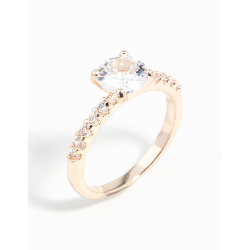 Rose Gold Diamante Engagement Ring