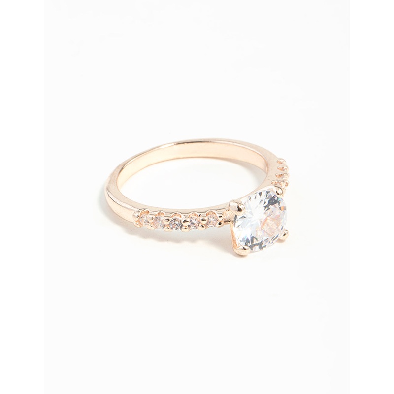 Rose Gold Diamante Engagement Ring